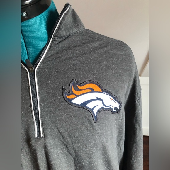 🧺NFL Nike Broncos Gray Long Sleeve Quarter Zip On Field Apparel, size XL - Picture 2 of 6